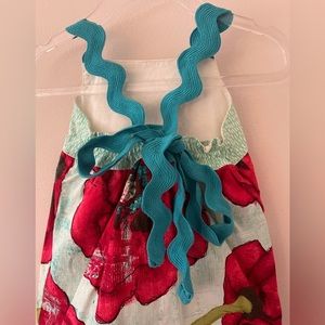 Handmade toddler baby girls’ poppy dress. Adorable details. Size 18-24mo